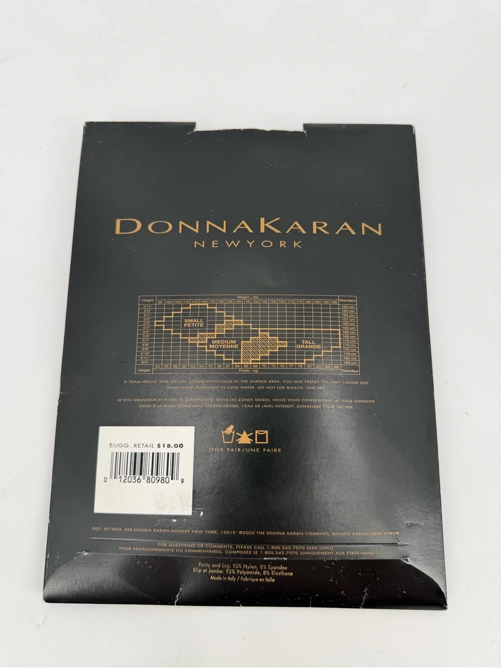 Donna Karan New York Pantyhose Size Medium Pearlized Stripe VTG Chamois OJO94